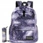 Galaxy School Bag Backpack Collection Canvas Black with Pencil Bag Lightweight