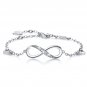 Women Bracelet Infinity Endless Love for Her for Valentine Fashion 925 Silver