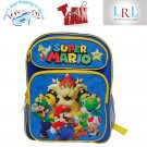 Super Mario Blur & Yellow 14" Medium Backpack Adjustable Padded Shoulder Straps