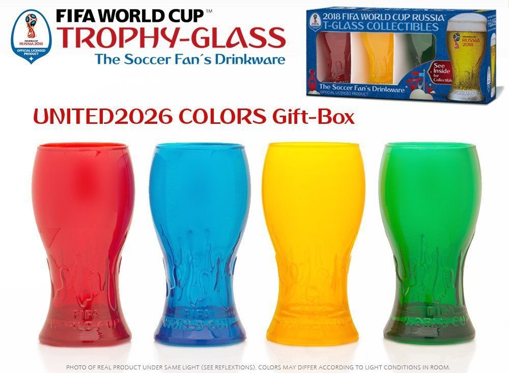 4 Unique Shaped Color Drinking Glass The Official Russia 2018 World Cup Trophy
