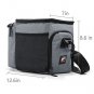Insulated Lunch Bag with Ice Packs Adjustable Strap & Two side Pockets Grey