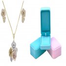 Luxury Flower Leaf Jewelry Full Set Necklace & Earrings Ideal Mother Day Gift