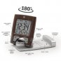 EXLUSIVE Wood Tone Travel Alarm Clock with Calendar & Temperature Battery Inc