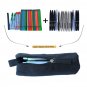 Portable Heavy Canvas Stationery Stylish Pencil Bag and Practical Zipper Black