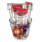 NEW Black Stackable Metal Utility Decorative Bin Perfect Basket for Home Storage