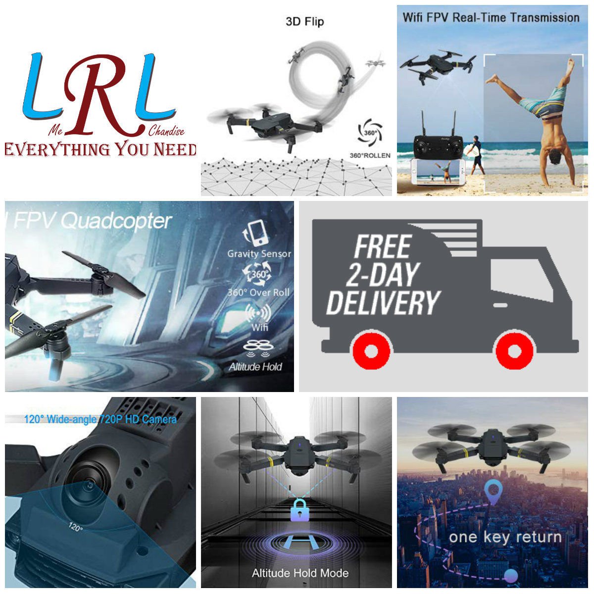 ORIGINAL Quadcopter Drone W Camera Live & Video120&Acirc;&deg; Wide-Angle PERFECT XMAS GIFT