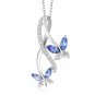Marquise Blue Tanzanite 925 Sterling Silver Butterfly Infinity Pendant Vday Gift