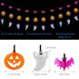 3 Strings with 30 LED Lights Each White Ghosts Orange Jack O'Lanterns Purple Bat