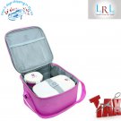 Back to School Insulated Lunch Box Bag Elastic Strap Interior Mesh Pocket Purple