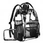 School Large Clear Backpack Transparent PVC Multi Pockets Outdoor Mesh Side NEW