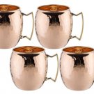 Moscow Mule Mug Cup Hammered Copper Brass Drinking Handmade Steel 18 Oz Set Of 4