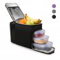 Insulated Lunch Bag with Ice Packs Adjustable Strap & Two side Pockets BLACK