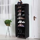 Functional 10-Tier Shoe Tower Rack with Cover 27 Pair Space Saving Shoe Storage