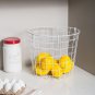 NEW White Stackable Metal Utility Decorative Bin Perfect Basket for Home Storage