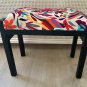 Vintage stool upholstered with exclusive Otomi fabric.