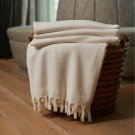 Bamboo Throw Blanket for Couch Sofa Bed with Handmade Fringes (90" L x 60" W)