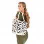 Multi-Purpose Canvas Tote Shoulder Bag with Pouch - Medium Sized - Leopard