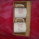 Rae Dunn mug set HERS MINE BIG FONT