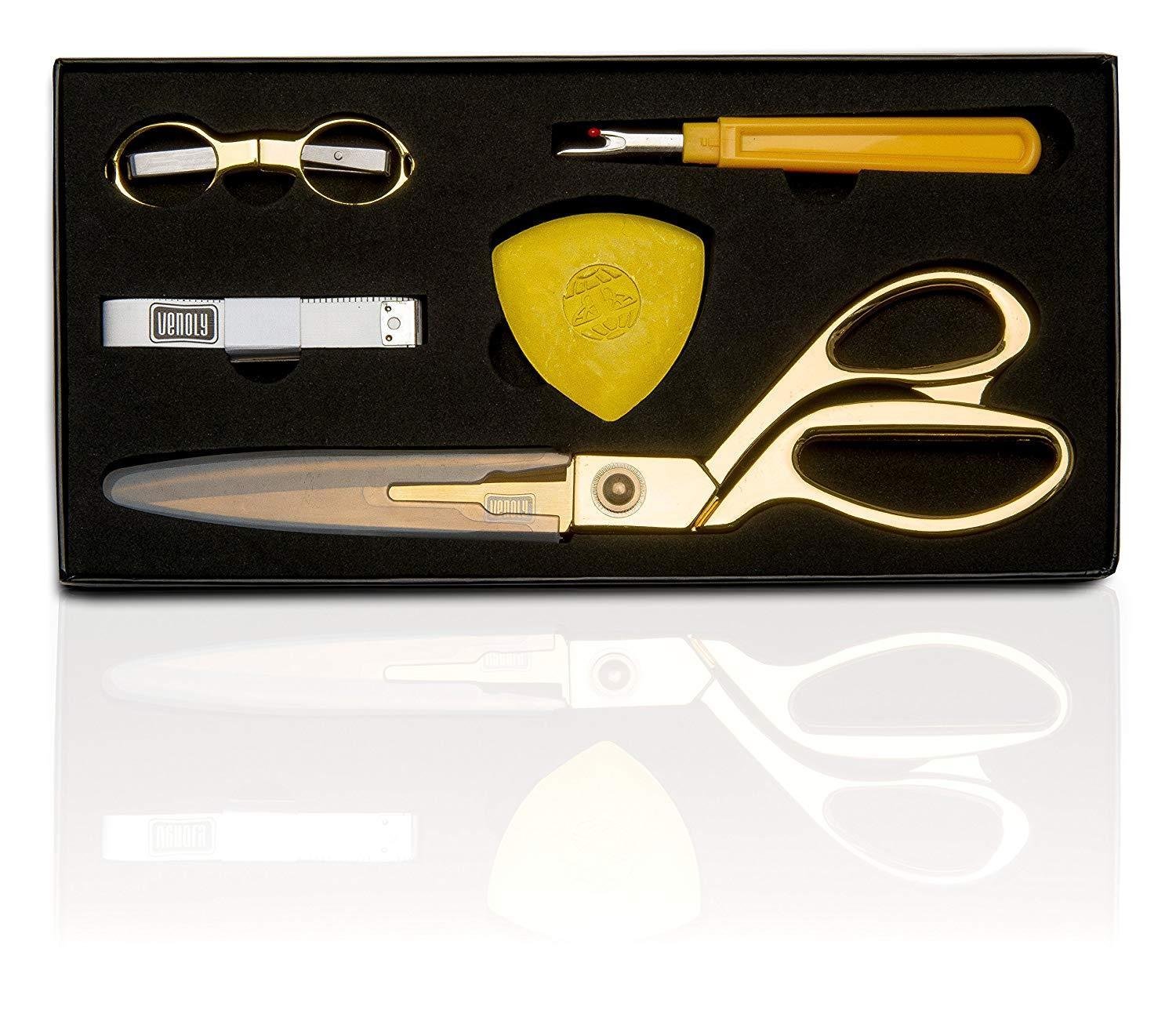 Venoly Sewing Essentials Tool Kit, Includes Small and Large Scissors and Shears,