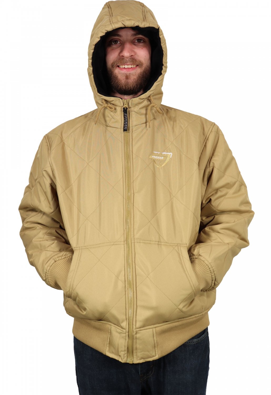 (3XL, Khaki) Fleecelined Quilted Winter Jacket by Freeze Defense