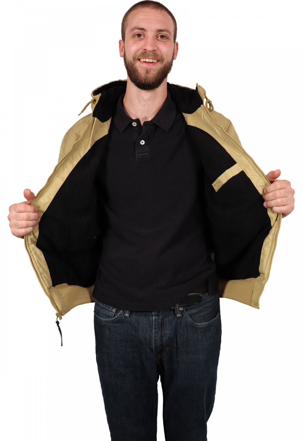 (3XL, Khaki) Fleece-lined Quilted Winter Jacket by Freeze Defense