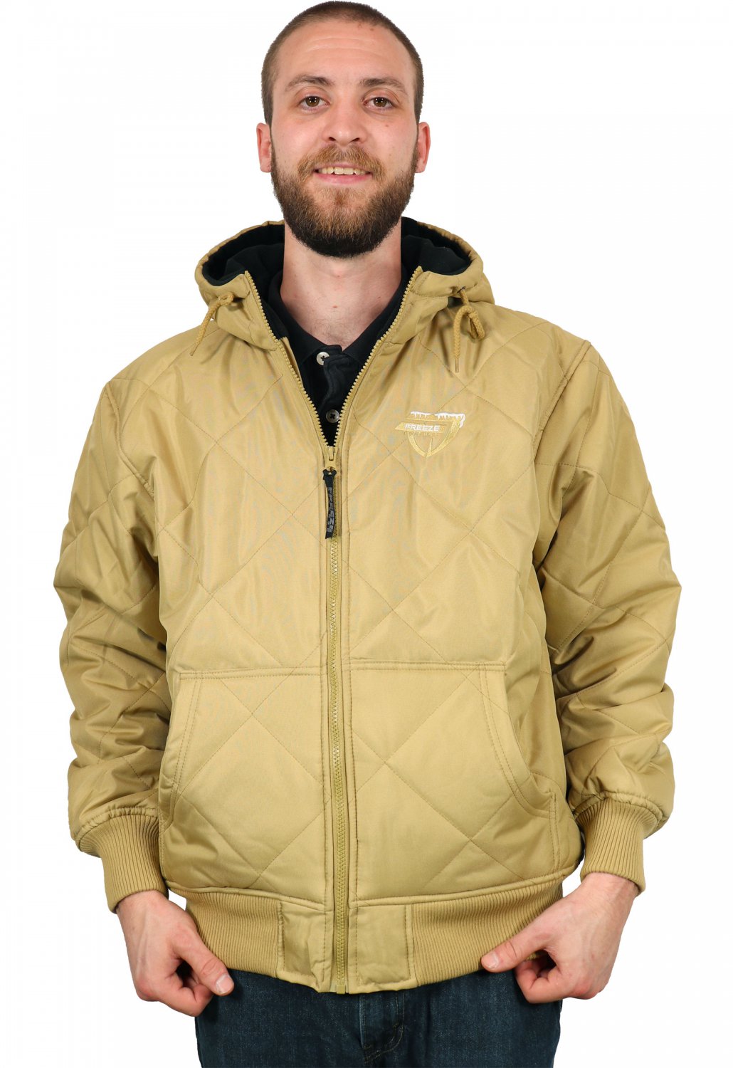 (3XL, Khaki) Fleecelined Quilted Winter Jacket by Freeze Defense