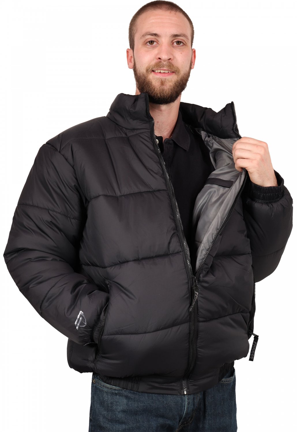 (3XL, Black) Warm Puffer Downalternative Winter Jacket by Freeze Defense