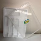 FLATWARE-CUTLERY SILVERWARE DRAWER TRAY+ COVER-TIGHT LID-WHITE