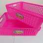O.P.I.F-PLASTIC ORGANIZER BASKETS- SET OF 2-WIDE RECTANGULAR  BASKET-MAGENTA