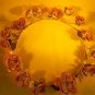WREATH -ROSES-METAL WALL DECOR-TABLE SERVING DISH DECOR  -HAND PAINTED-VINTAGE