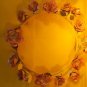 WREATH -ROSES-METAL WALL DECOR-TABLE SERVING DISH DECOR  -HAND PAINTED-VINTAGE