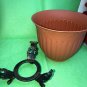METAL PLANTER BASE STAND+ LG PLASTIC PLANTER- METAL ART- GARDEN ART
