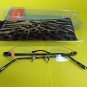 FOSTER GRANT-READING GLASSES-+2.00-RIMLESS FRAME+SAFARI PRINT CASE-NEW