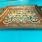 TRAY- SOLID WOOD -HAND CRAFTED-HAND PAINTED-UNIQUE