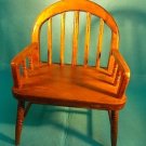 MINIATURE WIDE CHAIR- WOOD- HAND MADE- DOLLS FURNITURE