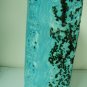 ART STUDIO POTTERY -TEAL- HAND MADE -FREE FORM CARVED- TALL- SIGNED VASE-PRETTY
