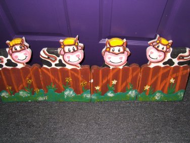 COWS-PARTITION-DECORATION-WINDOW SCREEN- WOOD-HANDMADE-CARVED & PAINTED-BALI ART