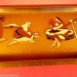 METAL TRAY RECTANGULAR-VINTAGE.-ISRAEL 50's-BRASS ENAMEL-FOR CHANGE KEYS ETC.