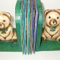 PAIR OF BEARS- WOOD HAND CARVED -HAND PAINTED-BALI- INDONESIA BOOK ENDS