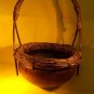 ART STUDIO- TWIG & POTTERY-HAND MADE -STUNNING BASKET- UNIQUE