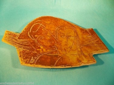 ORIGINAL ART STUDIO POTTERY-HANDMADE-COUPLE IN LOVE-LEAF DISH-SIGNED BY ARTIST