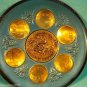 PASSOVER PLATE-MID CENTURY-TRADITIONAL-HAND HAMMERED-BRASS-ENAMEL-BLUE