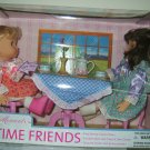 2 DOLLS- 12" TALL- MOVING EYE LID -DROP LEAF TABLE-CHAIRS+ACCESS GIFT BOX