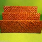DESK TOP ORGANIZER-LETTER-PAPERS-DOCUMENTS-DAY PLANNER HOLDER-HAND BRAIDED WOVEN