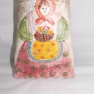 ITALIAN MAMA-HAND PAINTED CERAMIC WALL PLANTER- WOMAN W APPLES MADE IN ITALY