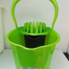 OPIF-3PCs-FLOOR MOP BUCKET-2 BUCKETS+1 WRINGER-WASH FLOOR W CLEAR WATER-GREEN