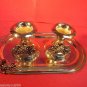2 SABBATH CANDLESTICKS w TRAY-SILVER PLATED-GRAPES DECOR-STUDIO SILVERSMITHS