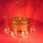 DECORATED CADDY+4 SHOT GLASSES-SILVER PLATED-VINTAGE-NICE ADDITION TO BAR