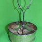 DECORATED CADDY+4 SHOT GLASSES-SILVER PLATED-VINTAGE-NICE ADDITION TO BAR