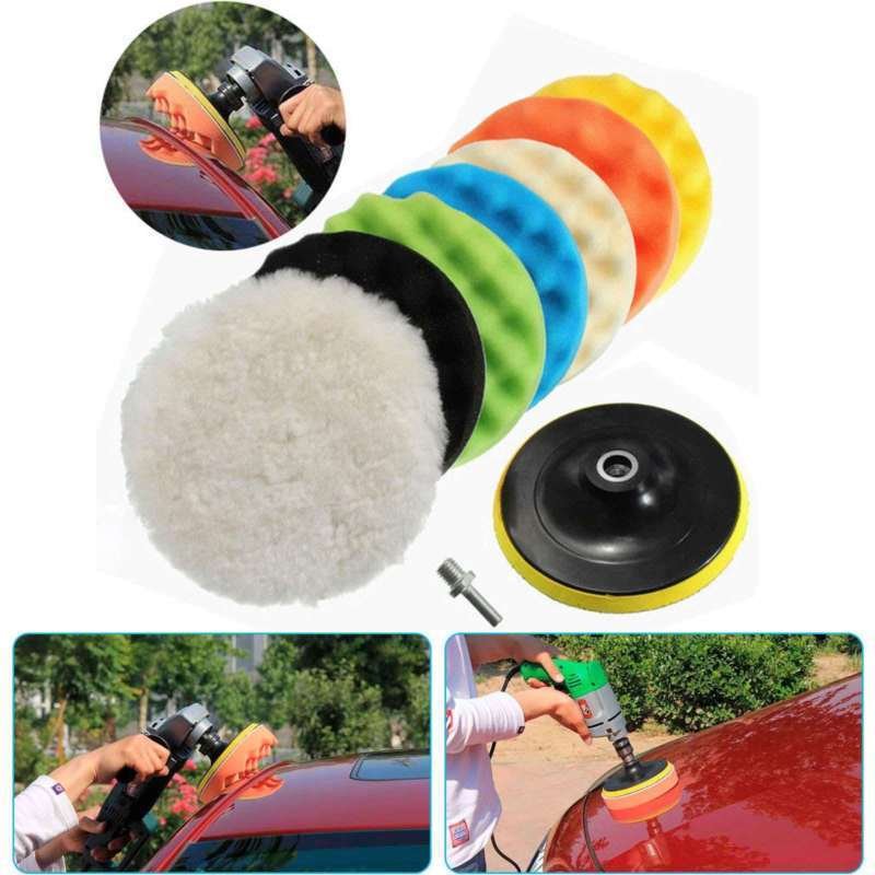 8Pcs Polishing Waxing Buffing Sponge Pads 5"/6"/7" Kit Compound Car Polisher US